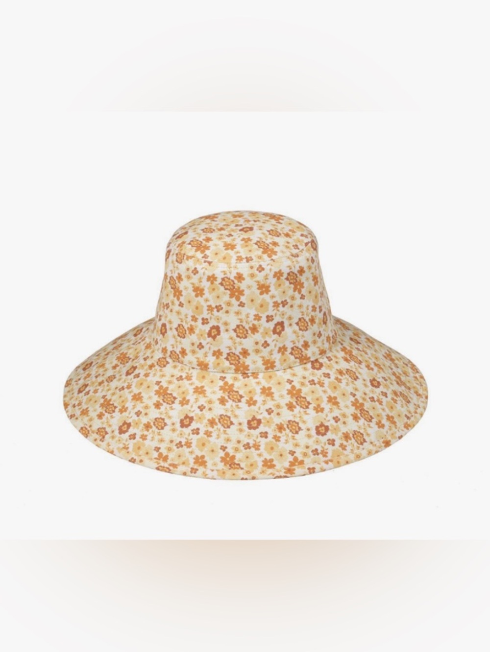 Lack of Color Floral Wide Brim Hat Cream & Orange Daisy Print Sun Hat Boh - Picture 2 of 13